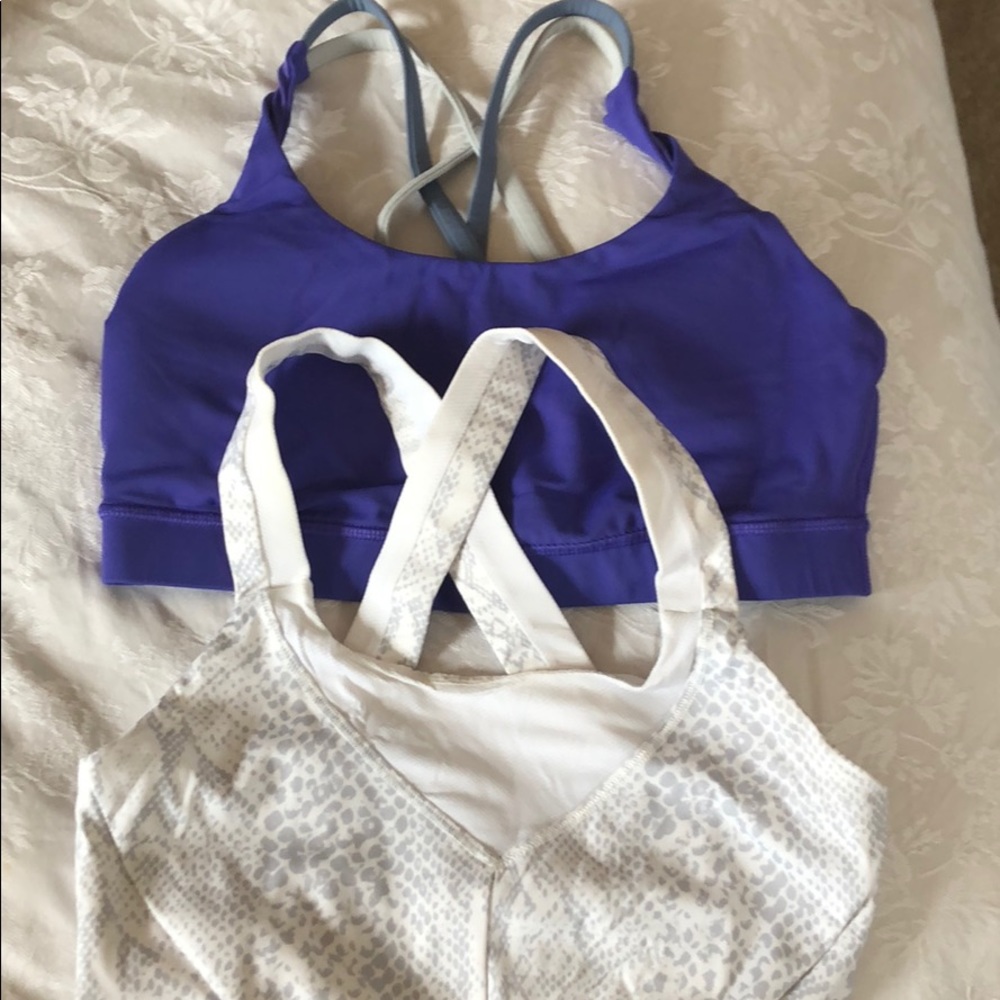 Two Lululemon sports bras